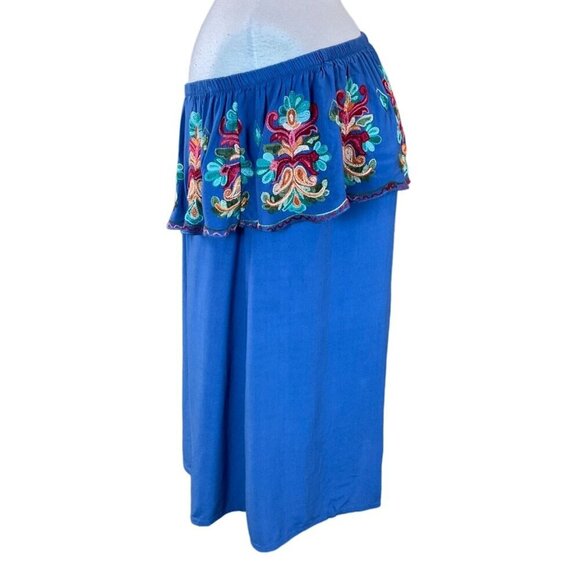 Surf Gypsy Colorful Floral Embroidered Off-The-Shoulder Dress/Swim Cover Up Med - Picture 4 of 10